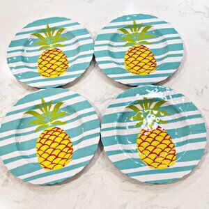 Lady Jayne Boxed Set of 4 Plates 8.9" Lunch Salad Pineapple Melamine